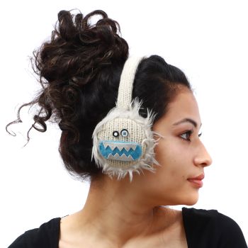 White Monster Woolen Earmuff