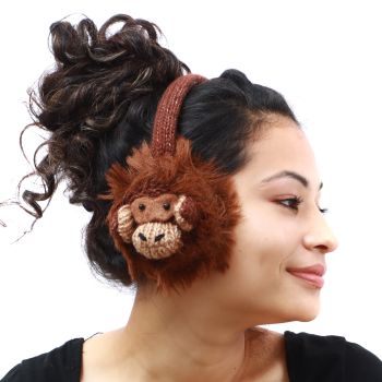 Brown Monkey Woolen Earmuff