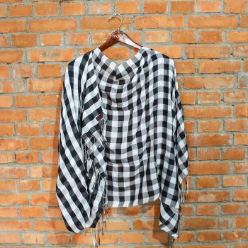 Black & White Check Designed Watershawl
