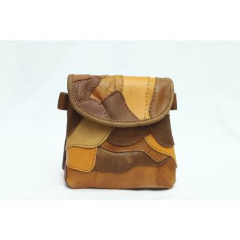 Small and Portable Leather Messenger Bag with Patterned Design