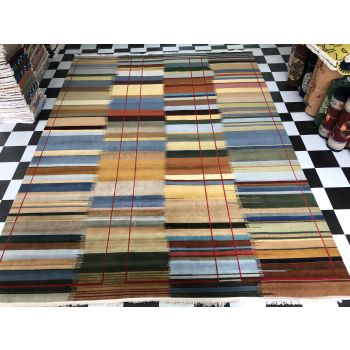 Nepali Handknotted Modern Colorful Rug (9ftx12ft) **FREE SHIPPING**