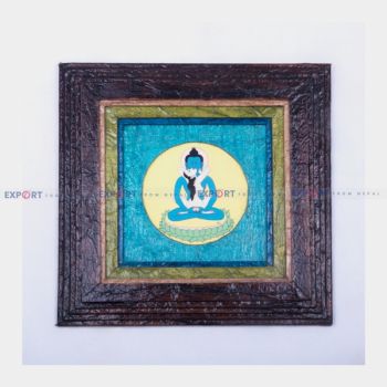 Paper wall hanging made of Nepali Lokta paper with Buddha art.