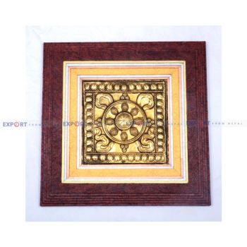 Paper wall hanging made of Nepali Lokta paper with  Astamangal art framing.