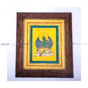 Paper wall hanging made Nepali Lokta with Goddess art.