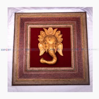 Paper wall hanging made lokta with lord ganesh framing.