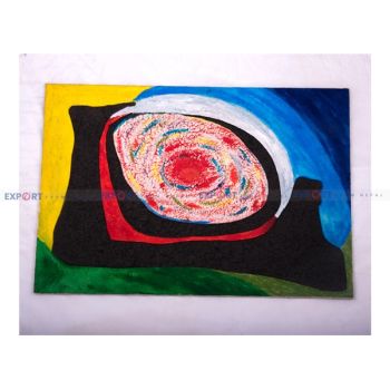 Paper wall hanging made  lokta with modern painting