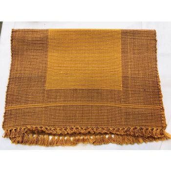 100% Pure Cotton Linen Dining Mats 17" x 12" (Orange)