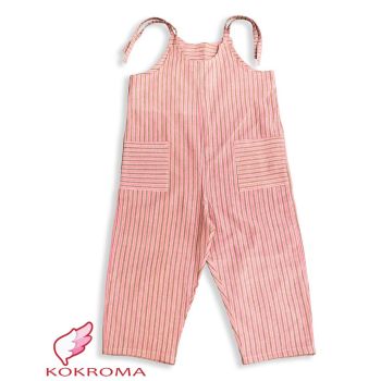 Stripe Design Cotton Kokroma Dungarees