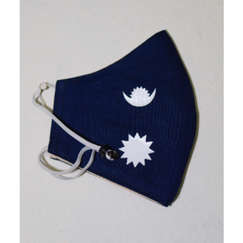 Nepali Flag Print Mask - Navy Blue