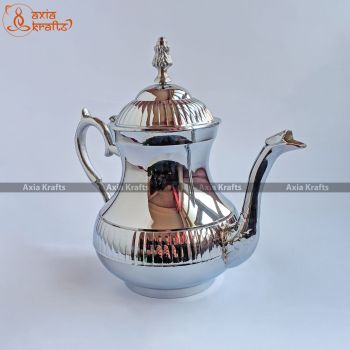 Royal Brass Tea Pot 7.5 inches with Nickel Coating