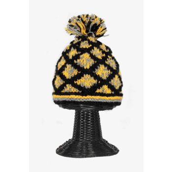 100% Pure Wool Outside and Polyester Inside Soft & Warm Stretchy Multi-Colored Beanie Hat