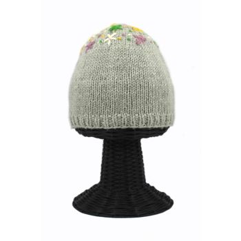 100% Pure Woolen Soft & Warm Gray Women's Beanie Hat