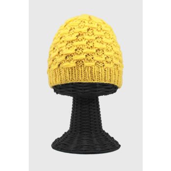 100% Pure Woolen Soft & Warm Yellow Beanie Hat