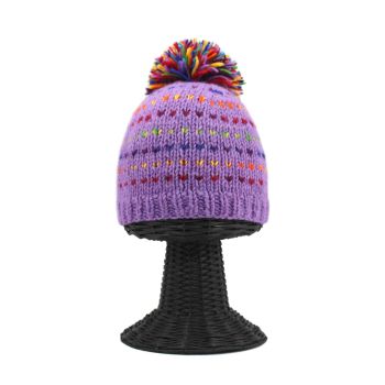 100% Woolen Outside and Polyester Inside Soft & Warm Stretchable Multi-Colored Beanie Hat