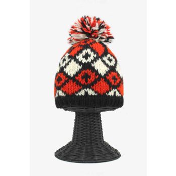  100% Woolen Outside and Polyester Inside Soft & Warm Stretchable Multi-Colored Beanie Hat