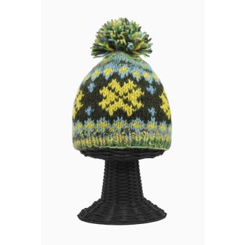 100% Woolen Outside and Polyester Inside Stretchable Soft & Warm Multi-Colored Patterned Beanie Hat