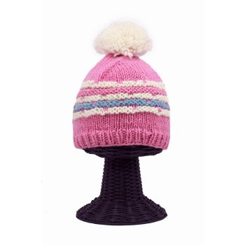 100% Woolen Outside and Polyester Inside Stretchable Soft & Warm Multi-Colored Women's Beanie Hat