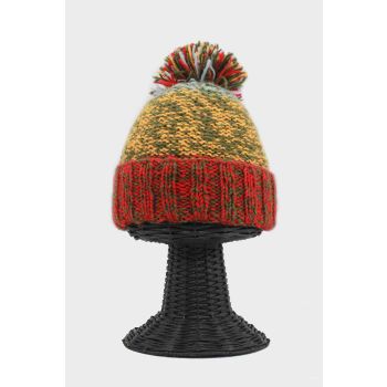 100% Woolen Outside and Polyester Inside Stretchable Soft & Warm Multi-Colored Beanie Hat