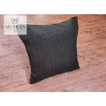 5 Piece Set Black Jute Cushion Cover