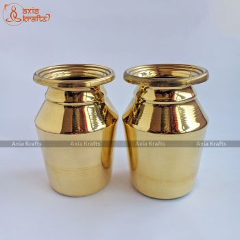 Pital Ghalcha 4.8 inches Set | Brass Ghalcha | Kalash | Axia Krafts