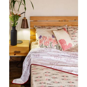 Handmade Red Floral Malmal Khasto