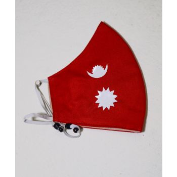 Nepali Flag Print Mask - Red