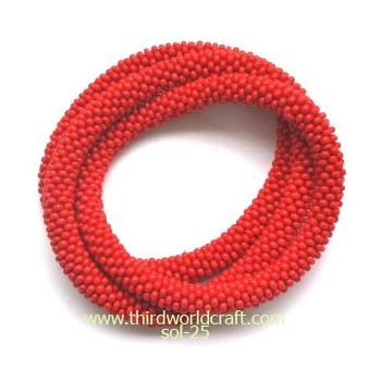 Solid Color Glass Bead Bracelets 