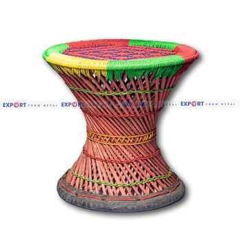 Handmade Cane Wood Bamboo Muda or Stool