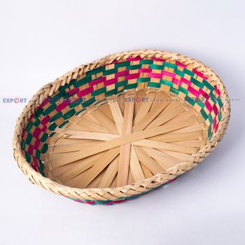 Handmade Cane Bamboo Check Design Basket