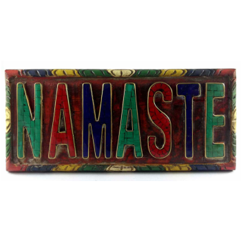 Wooden Namaste Plate - Painted with Stone Settinge