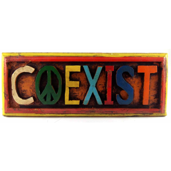 Wooden Small Coexist Wall Hanging- Painted