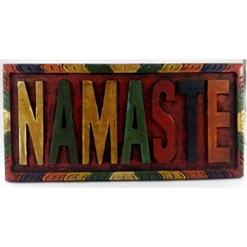 Wooden big Namaste Wall Hanging - Painted