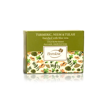 Turmeric Neem and Tulsi Chiuri Butter Based Herbal Ayurvedic Medicinal Soap
