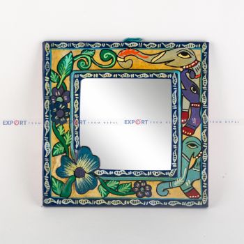 Flower Designed Square Mirror (Small)