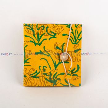 Medium Sized Tiger Print Nepali Lokta Paper Note Book
