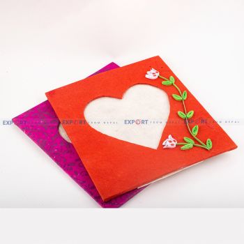 Heart Shape Floral Design Square Photo Frame