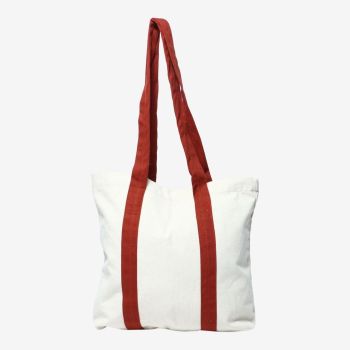 Cream/Maroon Color cotton Pattern Design Tote bag