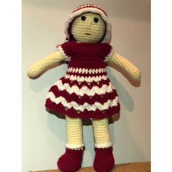 Crocheted woolen doll