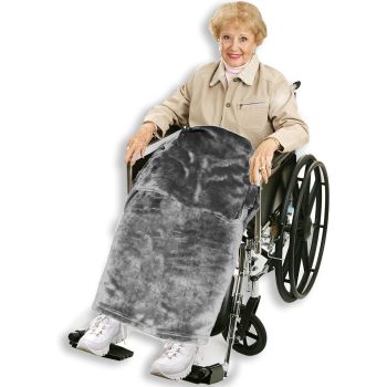 1 Classy Pal Wheelchair Blanket with Pouch for Adults, Fleece Wrap for Airplane & Train, Packable Nap Travel Accessories (Navy Blue) Box of 22