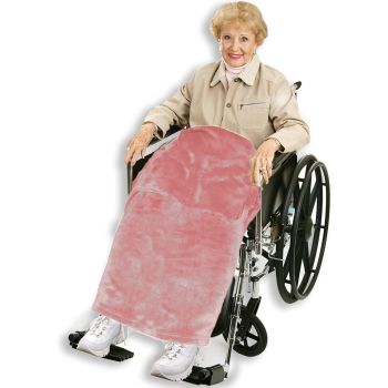 Classy Pal Wheelchair Blanket with Pouch for Adults, Fleece Wrap for Airplane & Train, Packable Nap Travel Accessories (Pink) Box of 22