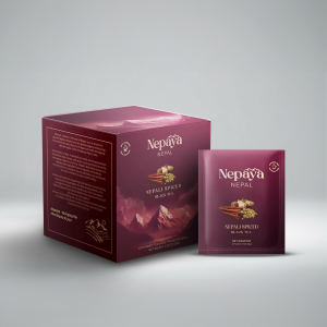 NEPAYA, Nepali Spiced Black Tea (15 Pyramid Tea Bags) - From THE HIMALAYAS | Blended with Exotic Spices | Masala Chai Tea | Biodegradable Tea Bags | Whole Loose Leaf Tea Bags
