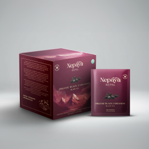 NEPAYA, Black Cardamom Black Tea (15 Pyramid Tea Bags) - From THE HIMALAYAS || USDA Organic || Coffee Replacement - High Caffeine | Exotic Spices from Himalayas | Biodegradable Tea Bags