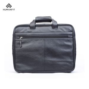 Human Fit Leather Executive Everest Laptop Bag-black