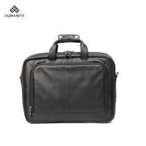 Human Fit Leather Executive Laptop Bag-black