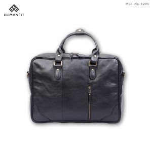 Handcrafted Human Fit Genuine Leather Laptop Bag-black
