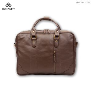 Handcrafted Human Fit Genuine Leather Laptop Bag-brown