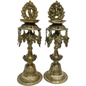 Panas Murti (With Statue) Authentic Nepali Design 14" in Set  of 2