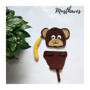 Monkey design hat and diaper holder
