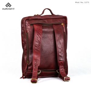 Human Fit Multi-Functional Leather Executive Laptop Bag