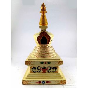 Wooden Stupa Painted